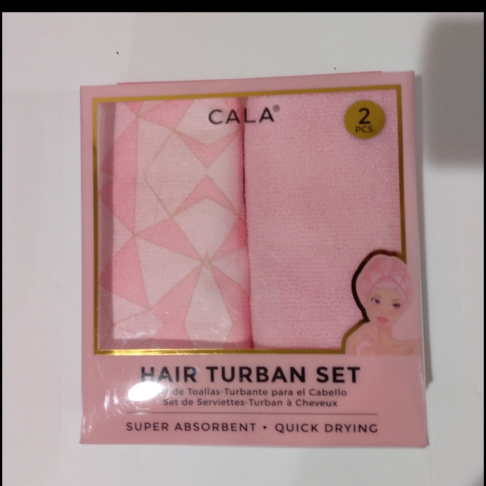 NEW CALA Pink Hair Turban Set